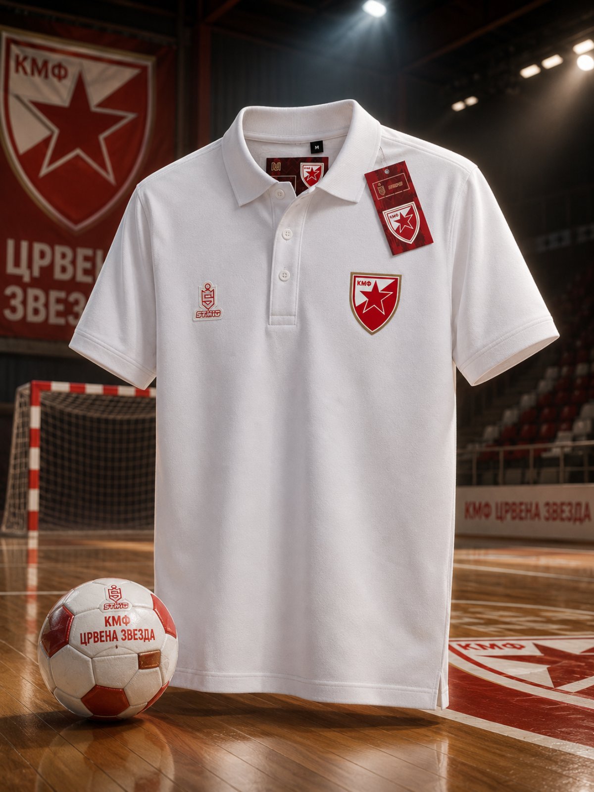 Бела мајица на крагну - КМФ Црвена Звезда